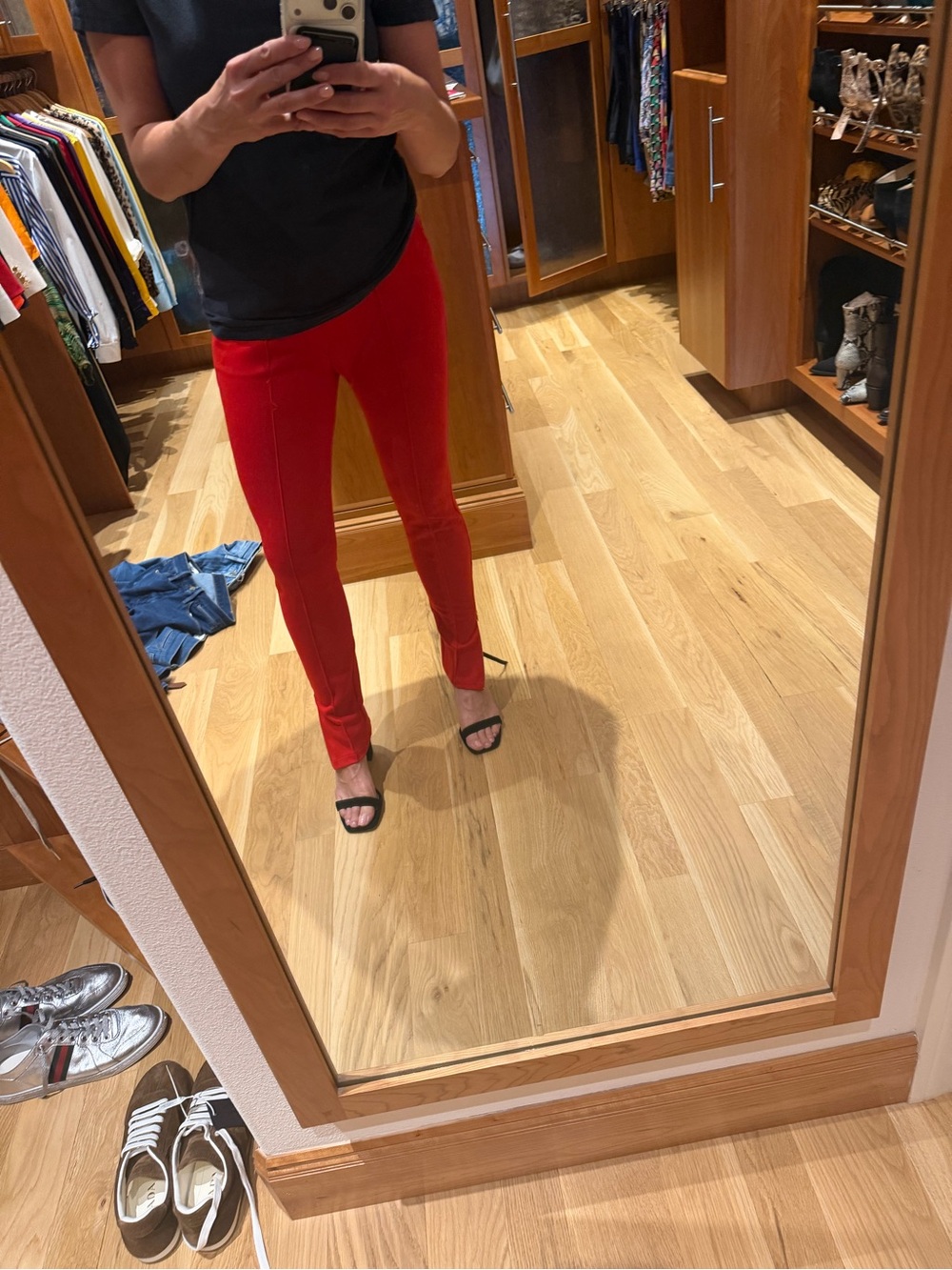 Escada Bold Red Ponte Skinny Pants